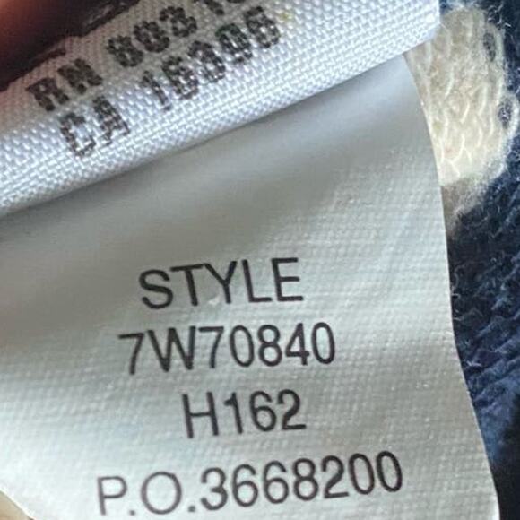 Lucky Brand Navy Blue Striped Zip Up Embroidered Knit Track Hoodie Size Large - Picture 6 of 8